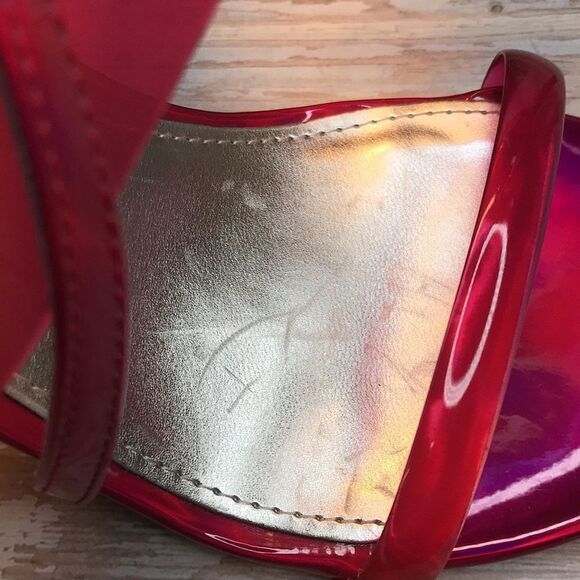 Guess Pink Felecia Shiny Ankle Strap Heels - Picture 9 of 10